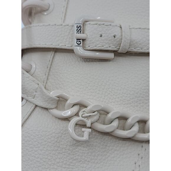 Guess Combat Boots Cream 6.5 Lace Chain - Picture 3 of 10